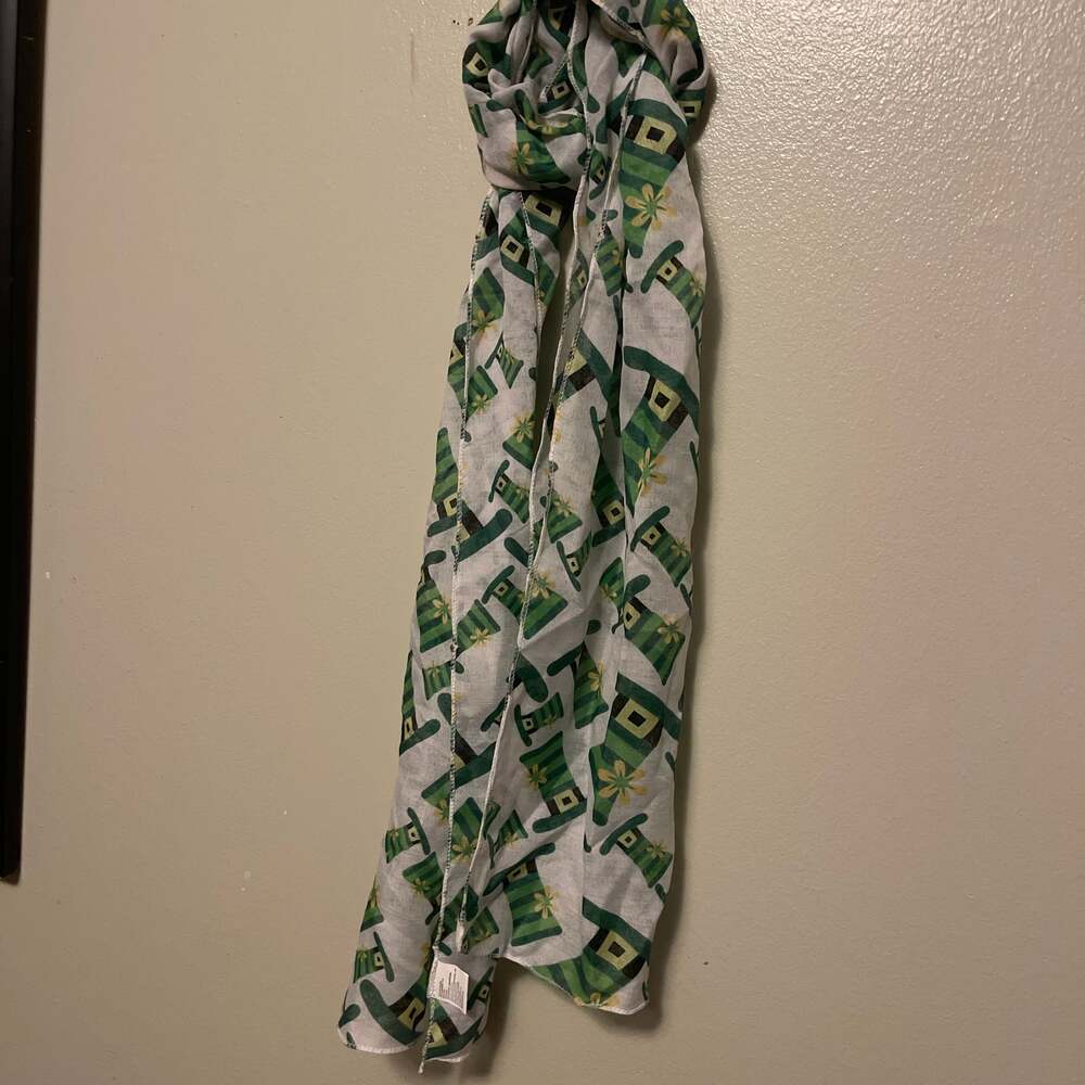 Irish Eyes are Shining Clover Stripe Lightweight  St. Patrick's Day Scarf